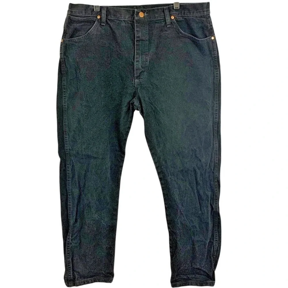 Wrangler‎ 1013MWZWK Mens Cowboy Cut Jeans Black Faded Western Denim 38x30